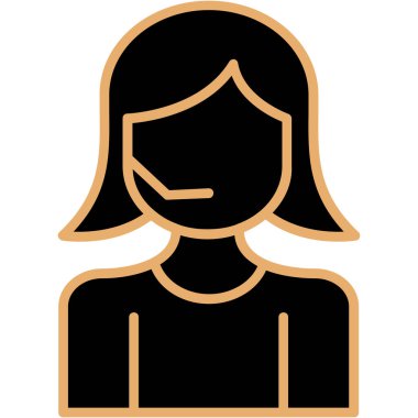 Kadın avatar karakter ikon vektör illüstrasyon tasarımı