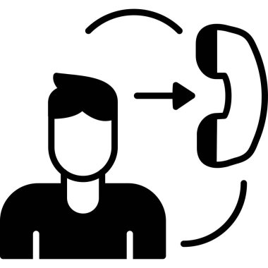 Çağrı merkezi operatör simgesi beyaz arkaplanda izole edilmiş ana hat biçimi