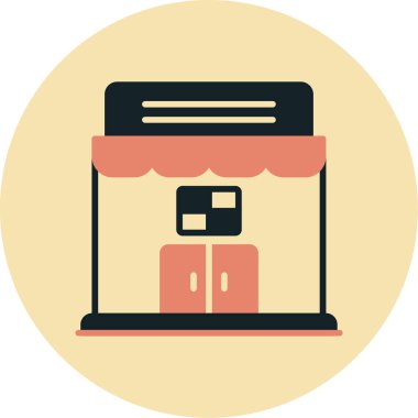 Mağaza. Web simgesi basit illüstrasyon