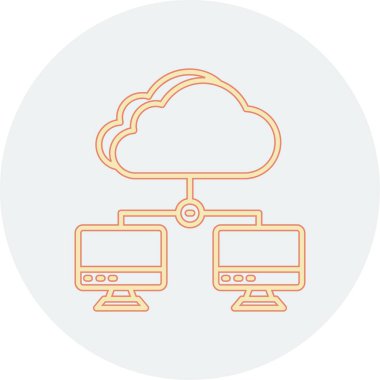 Bulut Hesaplama. Web simgesi basit illüstrasyon