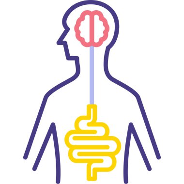 İnsan beyni ile insan beyninin vektör çizimi