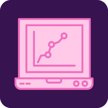 Bilgisayar monitör simgesini, basit vektör çizim