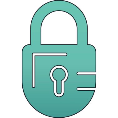 Kilit simgesi. Kilit vektör simgesi web için basit çizimi