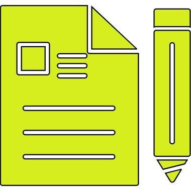 Basit vektör illüstrasyon not defteri ve kalem