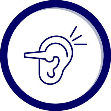 İnsan kulak simgesinin vektör illüstrasyonu