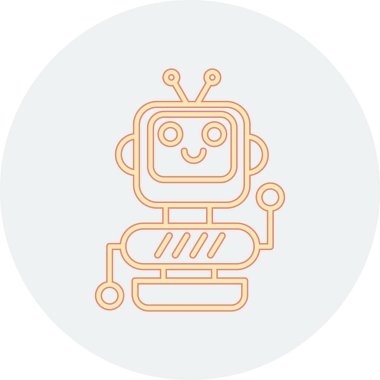 robot. Web simgesi basit illüstrasyon