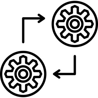 Çarklı dişli ayarı simgesi ana hat biçiminde