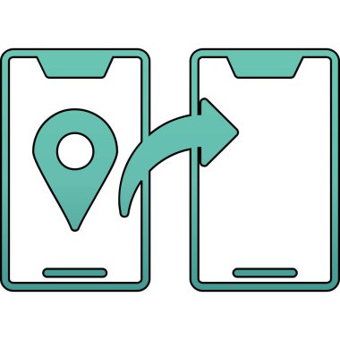 ok simgesi, vektör içeren akıllı telefon