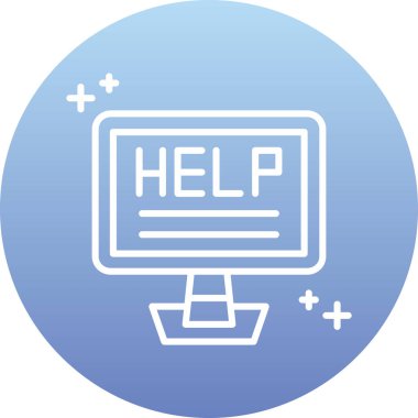 yardım web renk vektörü simgesi