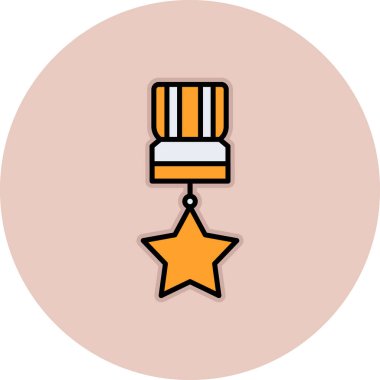 Madalya ikonu. Web için ödül vektör simgelerinin düz çizimi