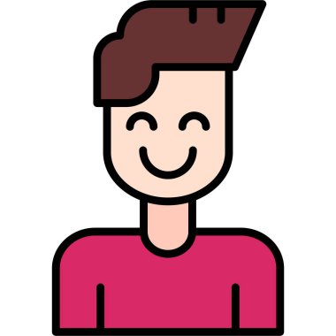 Genç adam avatar karakter vektör illüstrasyon tasarımı