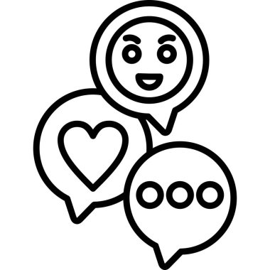 Konuşma balonu aşk ikonu. vektör illüstrasyonu