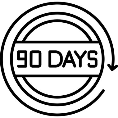 60 0 gün siyah simge tasarımı vektör çizimi