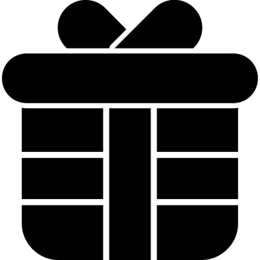 Katı stil hediye kutusu simgesi