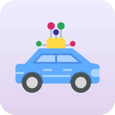 araba taksi simgesi, vektör illüstrasyonu