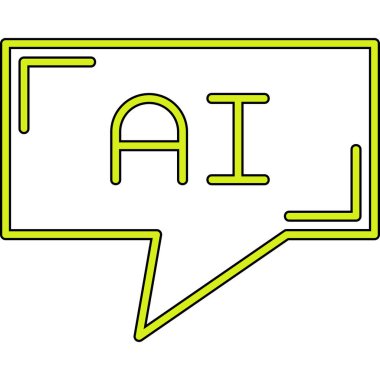 ai baloncuk simgesi vektör çizimi çizimi