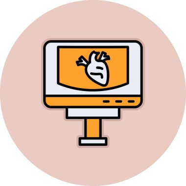 kalp sembolü çizim dizaynlı bilgisayar ekranı