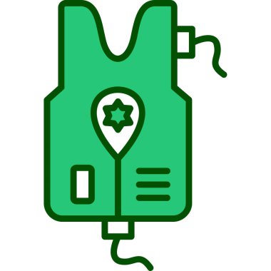 Çapraz simgeli yeşil kalp