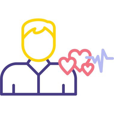 Kalp ikonu vektör illüstrasyonu