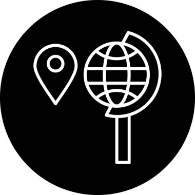 konum simgesi. Web için harita vektör simgesinin basit illüstrasyonu