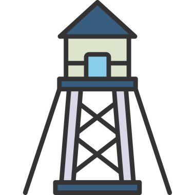 Kule. Web simgesi basit illüstrasyon