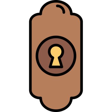 Kilit simgesi. renk illüstrasyonu