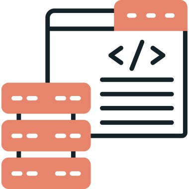 Kodlama. Web simgesi basit illüstrasyon