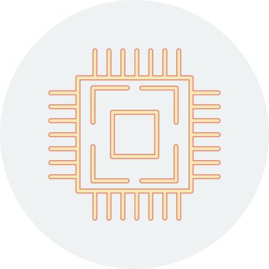 İşlemci. Web simgesi basit illüstrasyon