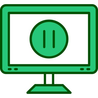 Bilgisayar monitörü. Web simgesi basit illüstrasyon