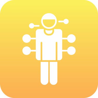 İnsan kafası ikonu olan bir adam, vektör çizimi tasarımı