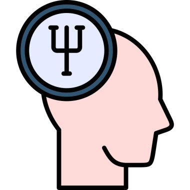 Beyin. Web simgesi basit illüstrasyon