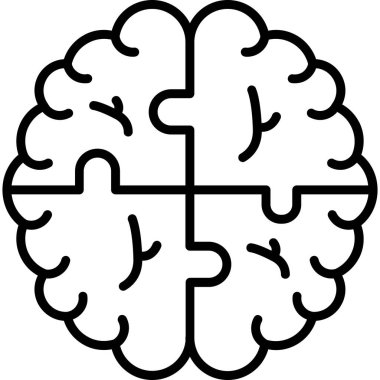 Beyin. Web simgesi basit illüstrasyon