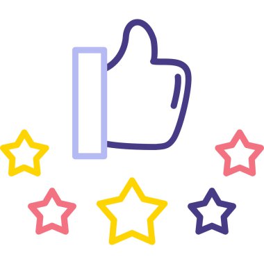 Baş parmağını kaldır simgesi. Web için başparmak aşağı vektör simgelerinin basit çizimi