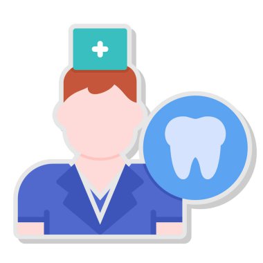 diş hekimi simge vektör çizim