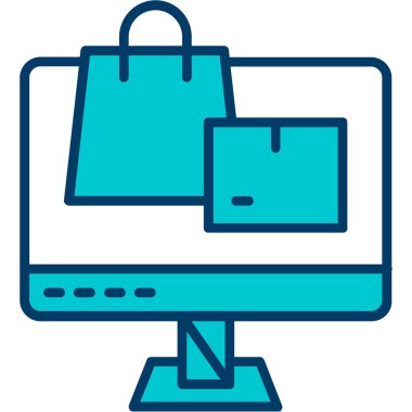 İnternetten alışveriş. Basit resimleme