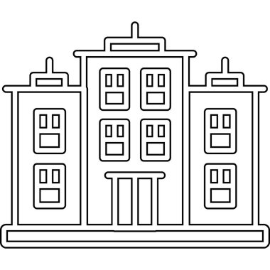 Üniversite binası ikonu. Beyaz arkaplanda izole edilmiş web tasarımı için üniversite evi vektör simgesi