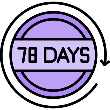 7 gün doldurulmuş simge tasarımı, takvim