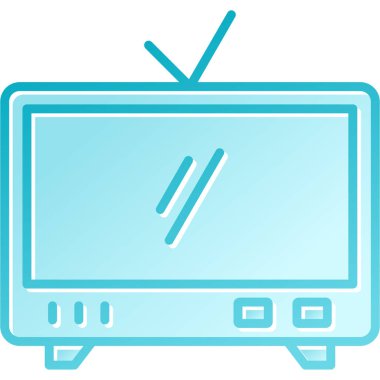 Televizyon. Web simgesi basit illüstrasyon