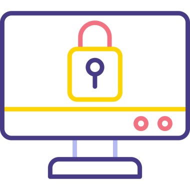 Kilit. Web simgesi basit illüstrasyon