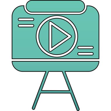 Video kamera simgesi. Görüntü kamerası vektör simgesi rengini izole et