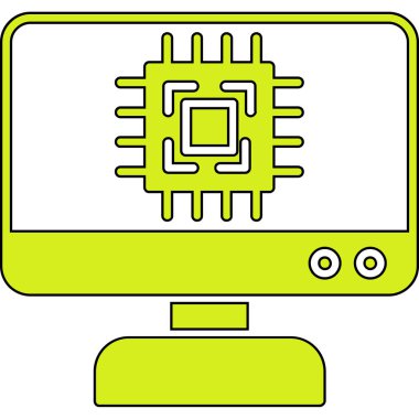 Basit vektör illüstrasyon bilgisayar simgesi
