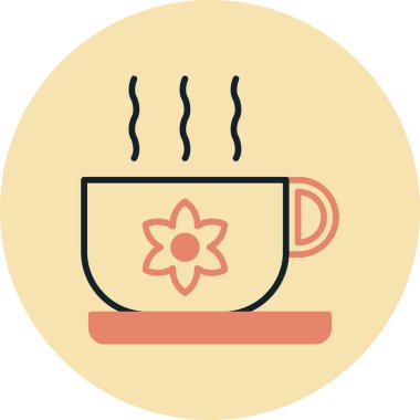 Kahve. Web simgesi basit illüstrasyon