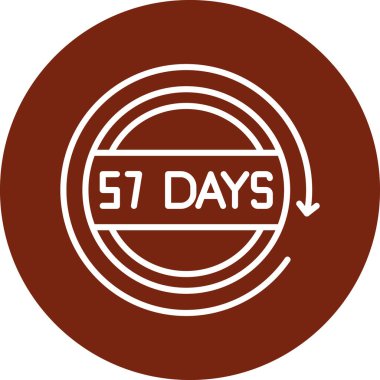 76 günlük kabartma simgesi, vektör illüstrasyonu