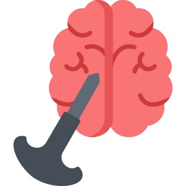 Beyin. Web simgesi basit illüstrasyon