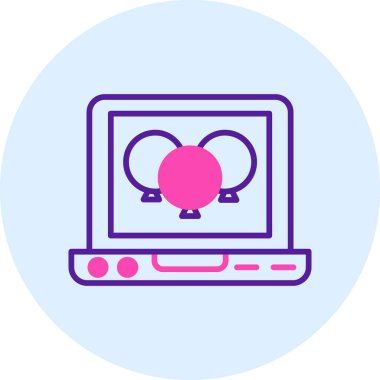 Laptop vektör simgesi. Basit tasarım