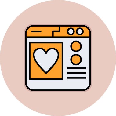 Aşk. Web simgesi basit illüstrasyon