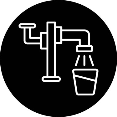 Su musluğu simgesinin vektör illüstrasyonu