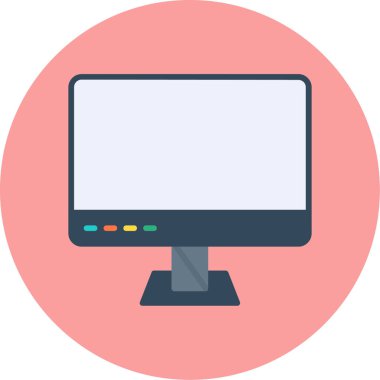 Bilgisayar monitörü. Web simgesi basit illüstrasyon