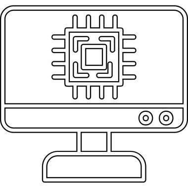 Bilgisayar monitörünün vektör illüstrasyon simgesi