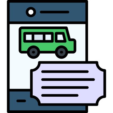 Otobüs simgesi. Basit tasarım vektörü illüstrasyonu